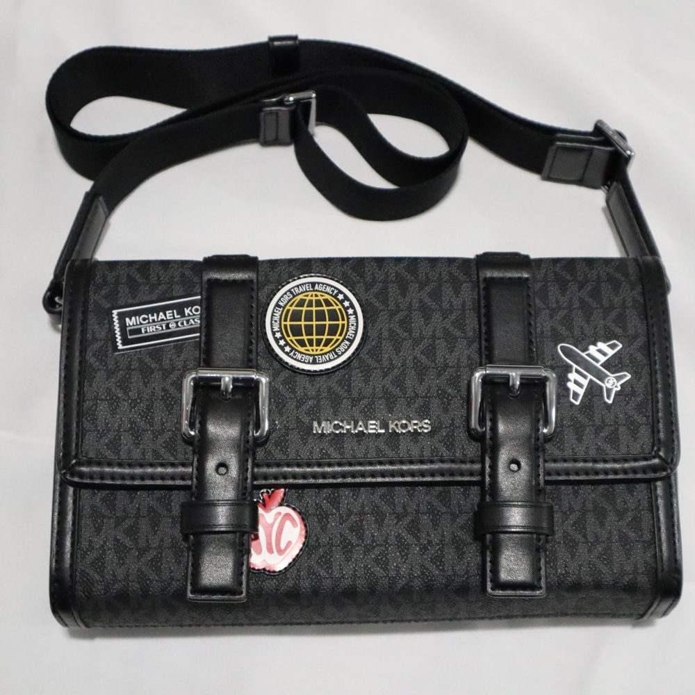 Michael Kors Black Belt Bag with Patches